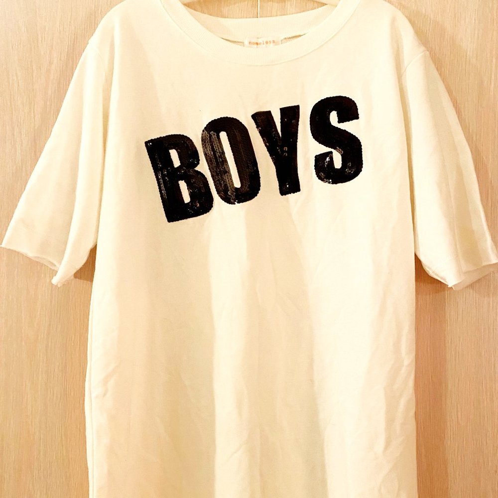 NASTY GAL Boys Sequin Bling Sweats Sweatshirt Tee T-shirt Tunic Top Mini Dress M